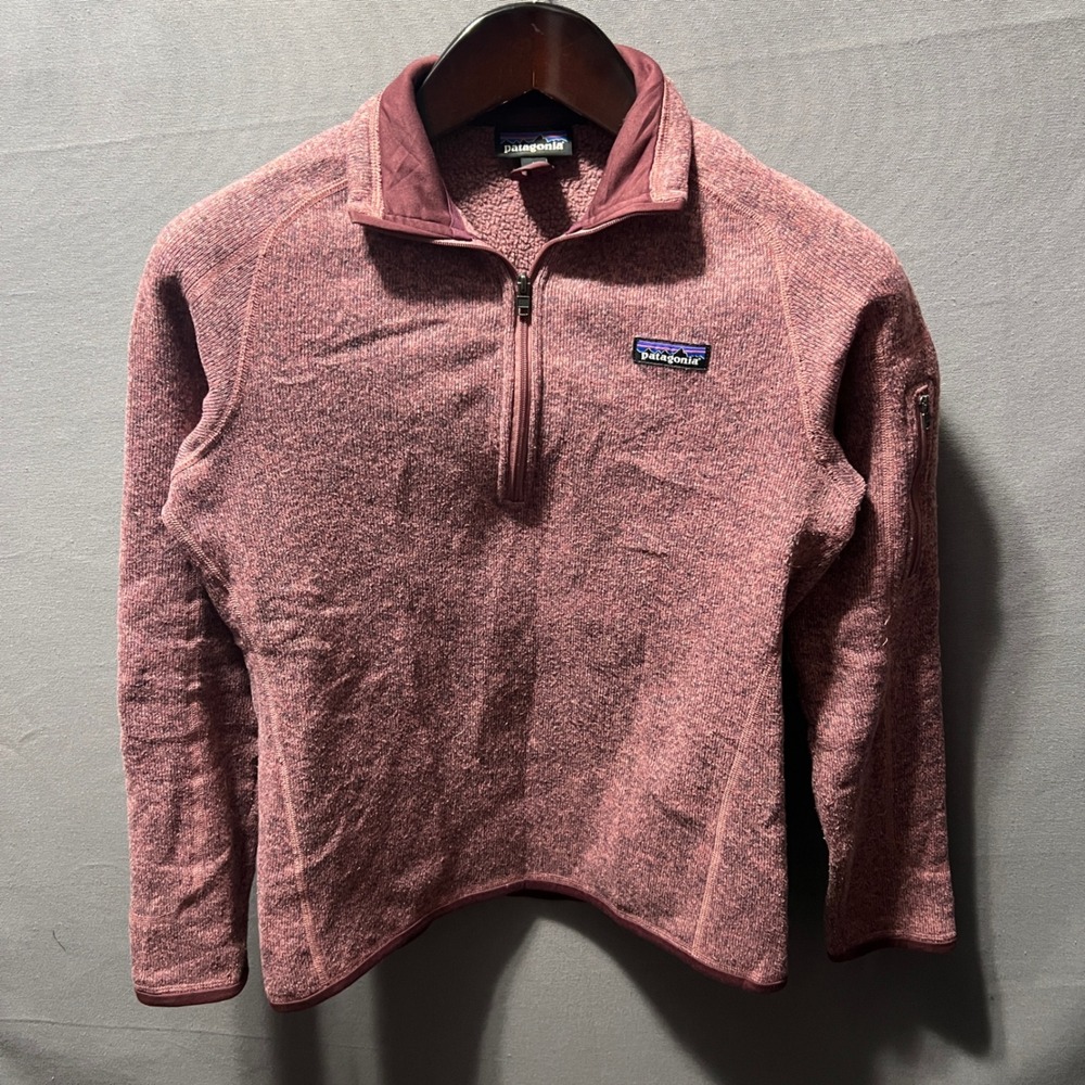 Patagonia Better Sweater 1/4 Zip Pullover Fleece Rose Pink Heathered Womens M